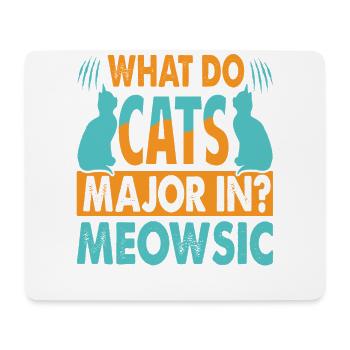 What Do Cats Major In? Meowsic - Papa-Witze - Mousepad (Querformat) - Weiß - Vorne
