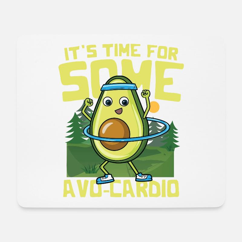 It's Time For Some Avo-Cardio - Mousepad (Querformat) - Weiß