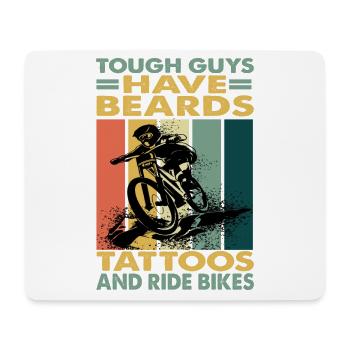 Les durs à cuire ont des tatouages de barbe et font du vélo - Tapis de souris (format paysage) - blanc - Devant