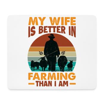 Ma femme est meilleure dans l’agriculture que moi - agricultrice - - Tapis de souris (format paysage) - blanc - Devant