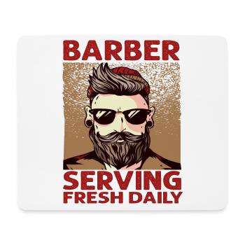Barber Serving Fresh Daily - Haircut - Funny - Bea - Mousepad (Querformat) - Weiß - Vorne
