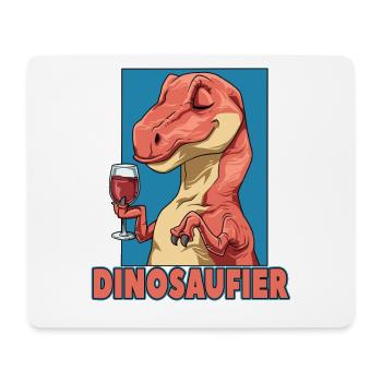 Dinosaufier Dinosaurier mit Wein - Mousepad (Querformat) - Weiß - Vorne