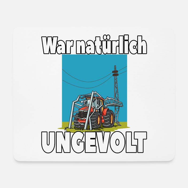 War natürlich ungevolt Lustiger Traktor Strommast - Mousepad (Querformat) - Weiß