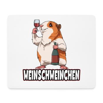 Weinschweinchen Meerschweinchen mit Wein - Mousepad (Querformat) - Weiß - Vorne