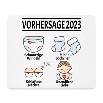 Werdende Eltern Vorhersage 2023 Schwanger für - Mousepad (Querformat) - Weiß - Vorne