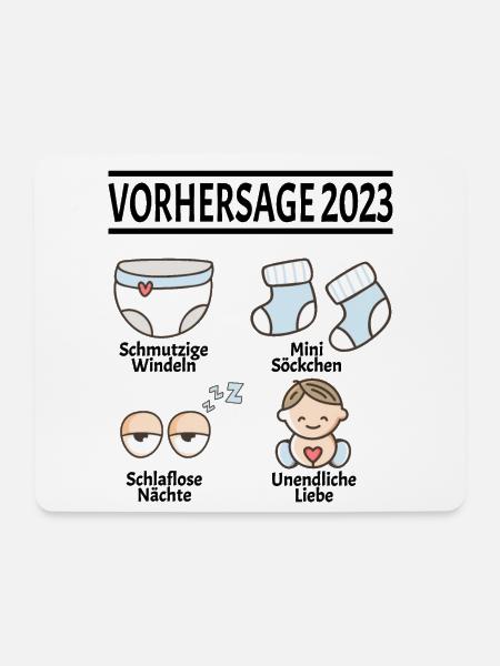 Werdende Eltern Vorhersage 2023 Schwanger für - Mousepad (Querformat) - Weiß