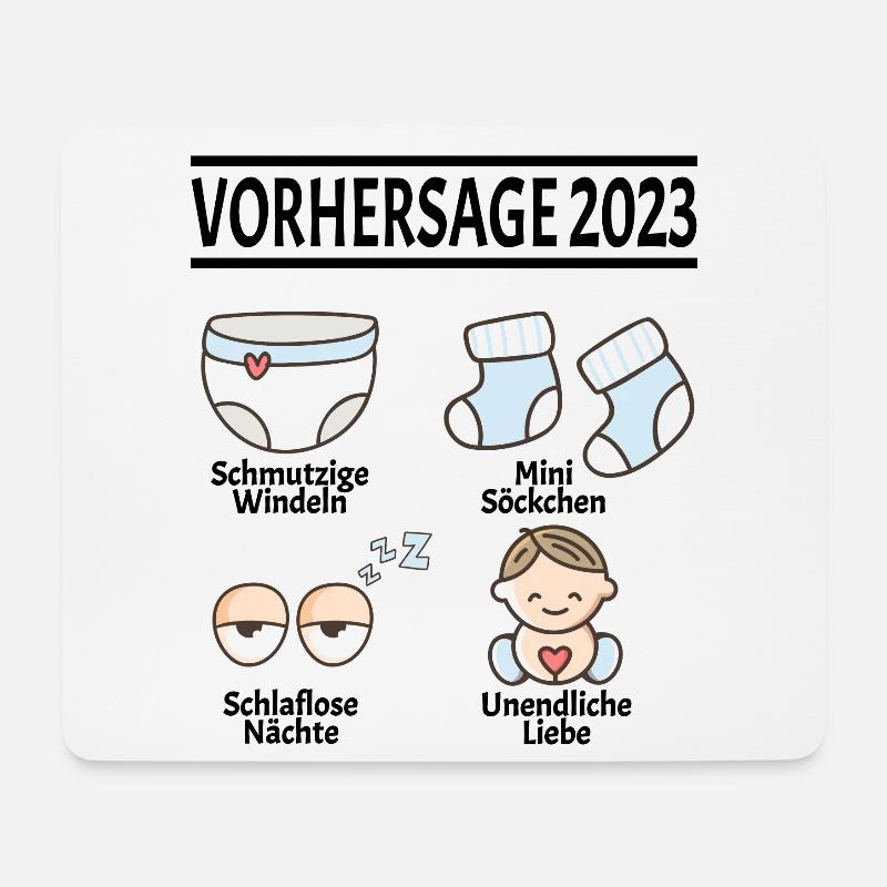 Werdende Eltern Vorhersage 2023 Schwanger für - Mousepad (Querformat) - Weiß