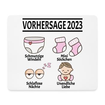 Werdende Eltern Vorhersage 2023 Schwanger für - Mousepad (Querformat) - Weiß - Vorne