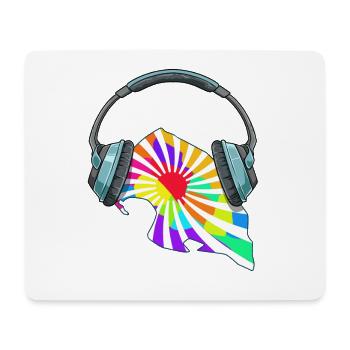 Fehmarn Kopfhörer Musik Bunt - Mousepad (Querformat) - Weiß - Vorne