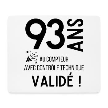 Anniversaire 93 ans humour adulte cadeau - Tapis de souris (format paysage) - blanc - Devant