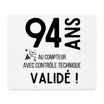 Anniversaire 94 ans humour adulte cadeau - Tapis de souris (format paysage) - blanc - Devant