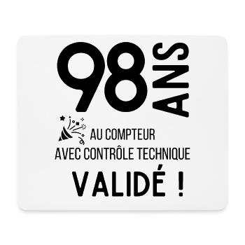Anniversaire 98 ans humour adulte cadeau - Tapis de souris (format paysage) - blanc - Devant