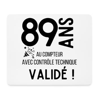 Anniversaire 89 ans humour adulte cadeau - Tapis de souris (format paysage) - blanc - Devant