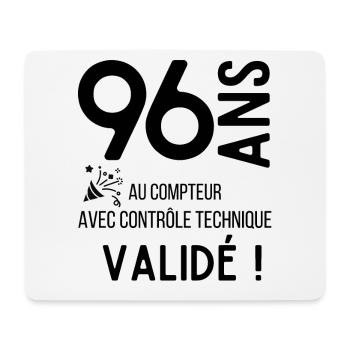 Anniversaire 96 ans humour adulte cadeau - Tapis de souris (format paysage) - blanc - Devant