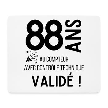 Anniversaire 88 ans humour adulte cadeau - Tapis de souris (format paysage) - blanc - Devant