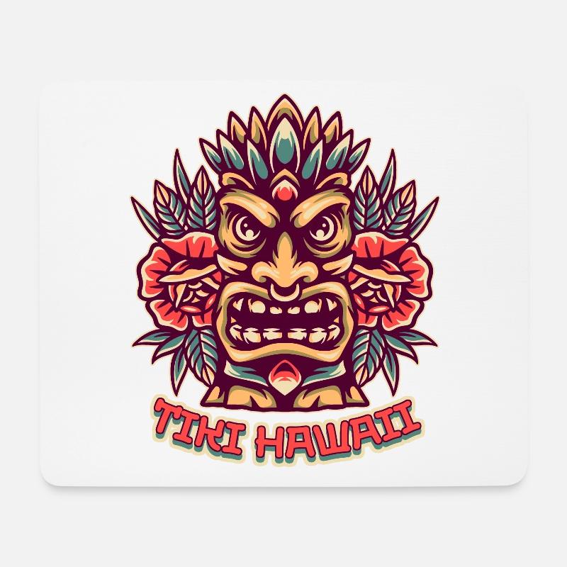 Tiki-Statue, Hawaii-Insel, Tiki-Maske - Mousepad (Querformat) - Weiß