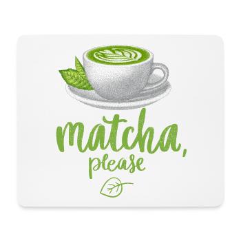 Matcha-Tee, Teetrinker, Matcha-Latte, grüner Tee - Mousepad (Querformat) - Weiß - Vorne
