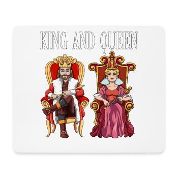 König Königin mit Krone auf dem Thron. - Mousepad (Querformat) - Weiß - Vorne