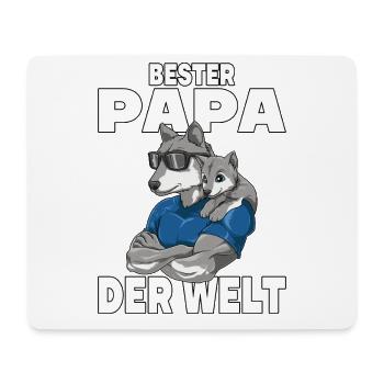 Bester Papa der Welt Vatertag Vater Wolf für - Mousepad (Querformat) - Weiß - Vorne