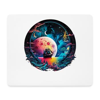 Fantasy Universum Planet Schiff Meer - Mousepad (Querformat) - Weiß - Vorne