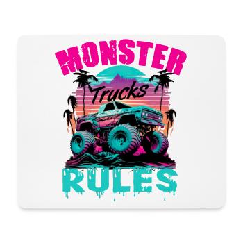 Monster Trucks Rules für Männer und Jungen - Mousepad (Querformat) - Weiß - Vorne
