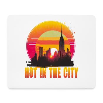 New York City Skyline Sonnenuntergang Hitze - Mousepad (Querformat) - Weiß - Vorne