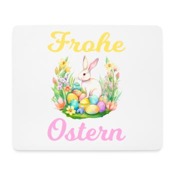 Frohe Ostern Hase Osterei für einen Osterhasen - Mousepad (Querformat) - Weiß - Vorne