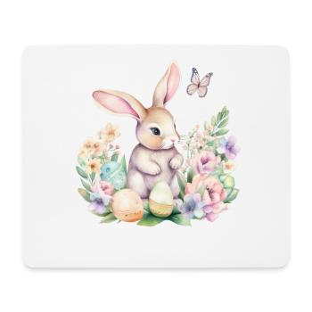 Frohe Ostern Hase Osterei für einen Osterhasen - Mousepad (Querformat) - Weiß - Vorne
