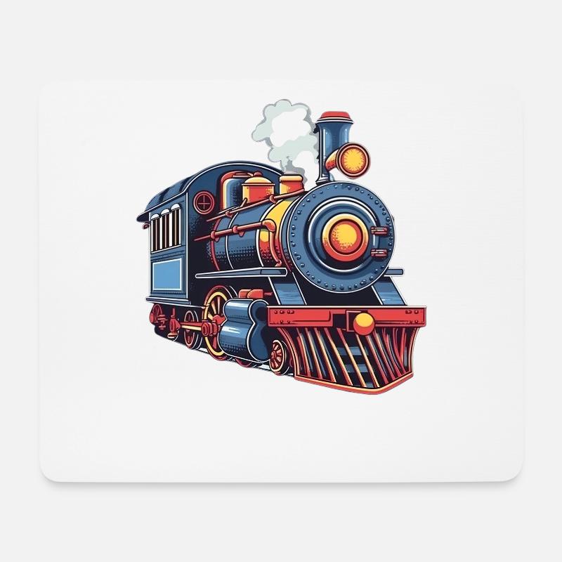 Niedliche Zug Eisenbahn Lokomotive - Mousepad (Querformat) - Weiß