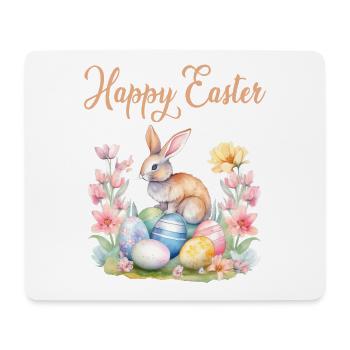 Frohe Ostern Hase Osterei für einen Osterhasen - Mousepad (Querformat) - Weiß - Vorne