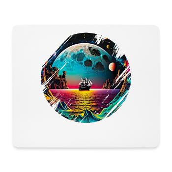 Fantasy Universum Planet Schiff Meer - Mousepad (Querformat) - Weiß - Vorne