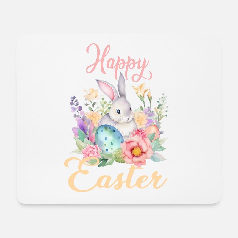 Frohe Ostern Hase Osterei für einen Osterhasen - Mousepad (Querformat) - Weiß