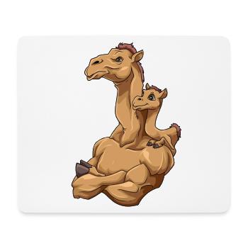 Starkes Kamel mit Kamel Kind für einen Kamel - Mousepad (Querformat) - Weiß - Vorne