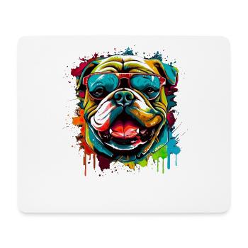 Niedliche Englische Bulldogge - Mousepad (Querformat) - Weiß - Vorne