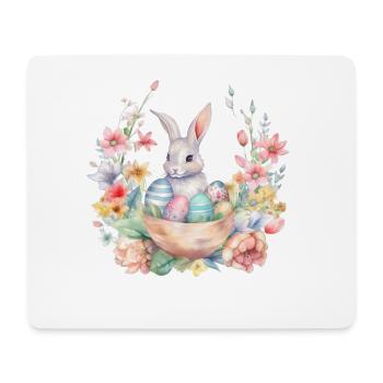 Frohe Ostern Hase Osterei für einen Osterhasen - Mousepad (Querformat) - Weiß - Vorne