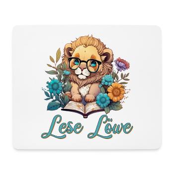 Lese Löwe - Mousepad (Querformat) - Weiß - Vorne
