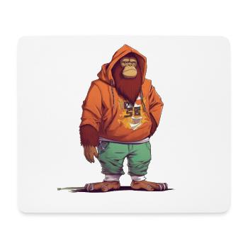 Streetart Orang-Utan Urban Rap Street Affe - Mousepad (Querformat) - Weiß - Vorne