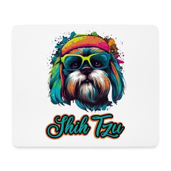 Shih Tzu Hund Hunderasse Löwenhund - Mousepad (Querformat) - Weiß - Vorne
