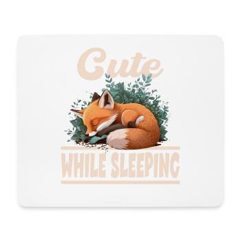 Cute While Sleeping Niedlicher Fuchs Schlafen - Mousepad (Querformat) - Weiß - Vorne