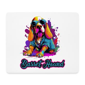 Basset Hound Hund Hunderasse - Mousepad (Querformat) - Weiß - Vorne