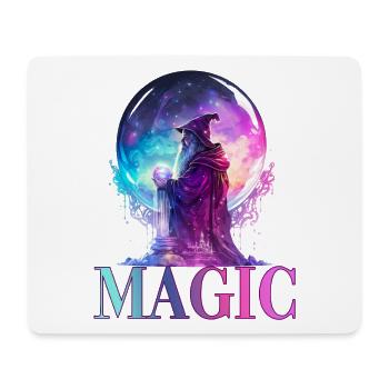 Magischer Zauberer mit Glaskugel für einen - Mousepad (Querformat) - Weiß - Vorne
