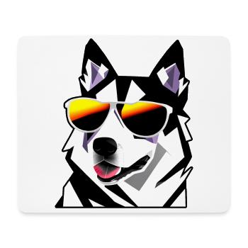 Dog with sunglasses - Mouse Pad (horizontal) - white - Front