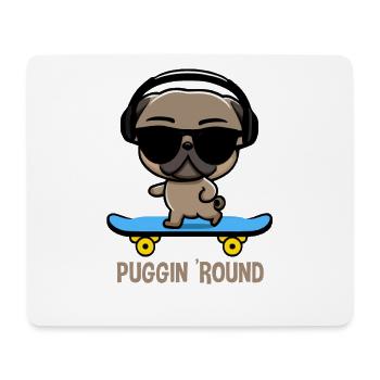 Carlin sur skateboard en train de faire du pugging - Tapis de souris (format paysage) - blanc - Devant