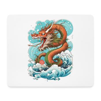 Asiatisch Drache Anime Japanisch Meer Wellen - Mousepad (Querformat) - Weiß - Vorne