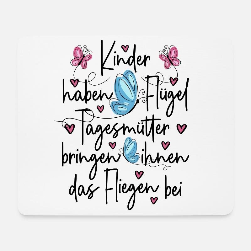 Kinder haben Flügel Fliegen Danke Tagesmutter - Mousepad (Querformat) - Weiß