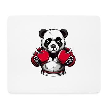 Panda Boxer Boxender Pandabär - Mousepad (Querformat) - Weiß - Vorne