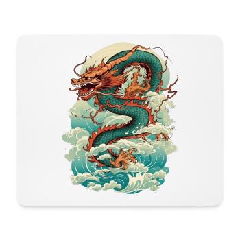 Asiatisch Drache Anime Japanisch Meer Wellen - Mousepad (Querformat) - Weiß - Vorne
