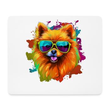Zwergspitz Hund Hunderasse Pomeranian - Mousepad (Querformat) - Weiß - Vorne