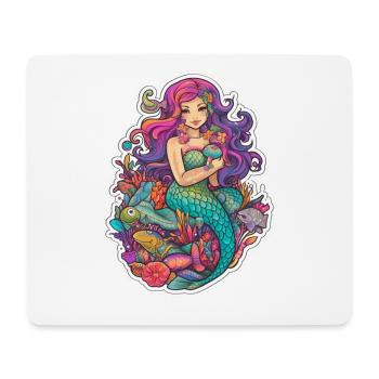 Meerjungfrau für Mädchen als Geschenk für Mädchen - Mousepad (Querformat) - Weiß - Vorne