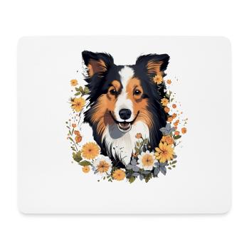 Langhaarcollie Collie Hund Hunderasse - Mousepad (Querformat) - Weiß - Vorne